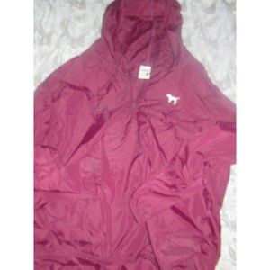 nwot Victoria's Secret Pink maroon dog pull on windbreaker jacket ladies M / L